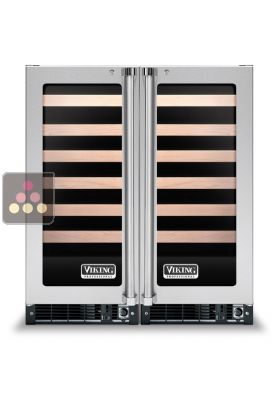 Combin&eacute; de 2 caves &agrave; vin de conservation ou de service encastrable