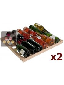 Lot de 2 clayettes de stockage en h&ecirc;tre pour caves &agrave; vin grands mod&egrave;les de la gamme Tradition La SOMMELIERE