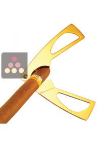 Ciseaux coupe-cigares en acier raffin&eacute; plaqu&eacute; or Adorini