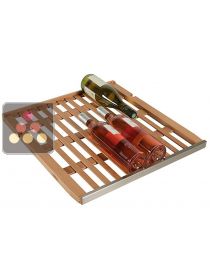 Clayette de stockage h&ecirc;tre fa&ccedil;ade Inox pour les caves &agrave; vin Gamme Prestige La SOMMELIERE