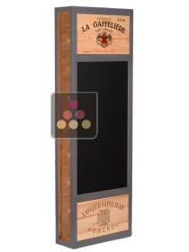 Meuble de rangement en bois 8 bouteilles avec ardoise lat&eacute;rale CAVIDÉCO PIERRE GOUJON