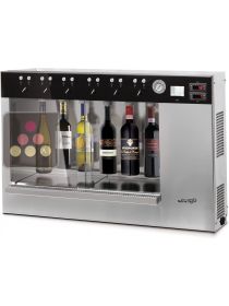 Distributeur de vin au verre bi-température 6 bouteilles avec système de préservation et dispositif libre-service RFID WINE TASTE