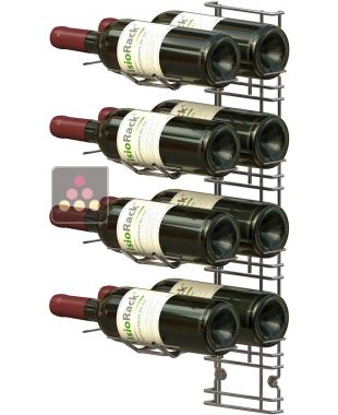 Support mural chromé pour 8 bouteilles de 75cl - Bouteilles horizontales VISIORACK