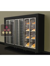 Combiné de 3 vitrines réfrigérées modulaires pour vins et fromages - Usage pro - Pose libre - Façade droite CALICE DESIGN