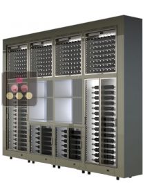 Combiné de 8 caves à vin multi-usages modulaires avec meubles de rangement, en pose libre CALICE DESIGN