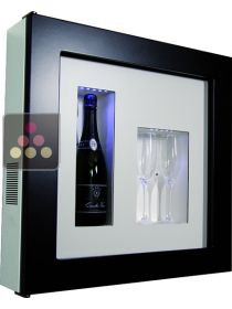Cadre à Champagne Design et Silencieux mono-température pour 1 bouteille et 2 verres CALICE DESIGN