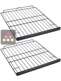 Lot de 2 clayettes de stockage en fil d'acier avec fronton bois AVINTAGE