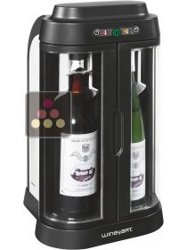 Bar &agrave; Vin 2 bouteilles Noir/Blanc avec conservation de bouteilles ouvertes WINE ART