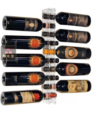 Support mural en plexiglas transparent pour 10 bouteilles SOBRIO