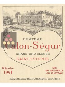 Vins Rouge Calon S&eacute;gur - Saint Est&egrave;phe 3&egrave; Cru Class&eacute; - 1996 0,75 L  Sélection Vin