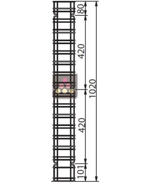 Barre de fixation chromé pour support mural Visiorack (Hauteur 102cm) VISIORACK