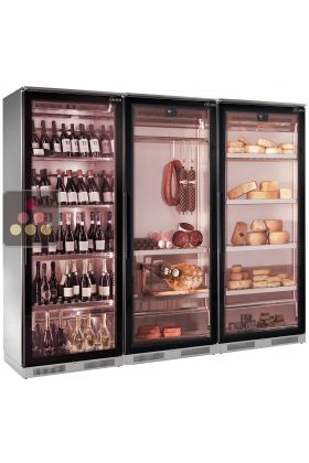 Combiné de 5 vitrines réfrigérées pour vins, viande, charcuteries et fromages