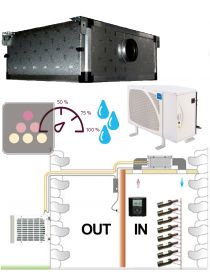Climatiseur de cave 1810W/12°C à évaporateur gainable, avec fonction chauffage et humidificateur - Gainage horizontal - Version spécifique FRIAX