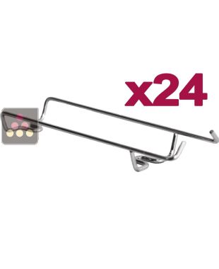 Lot de 24 Supports bouteilles en fil acier chromé, à poser VISIORACK