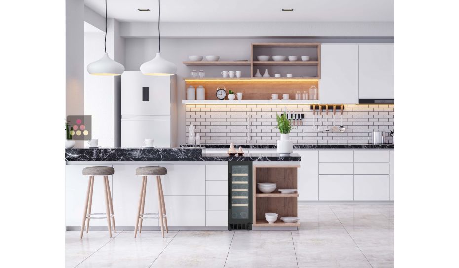 Cave à vin encastrable sous-plan mono-température de service