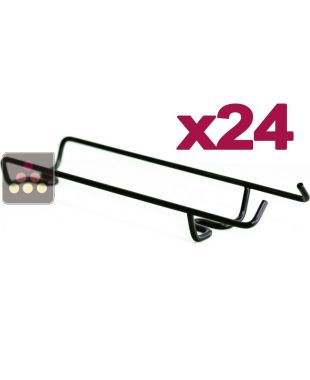 Lot de 24 Supports bouteilles en fil acier noir mat, à poser VISIORACK