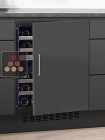 Cave à vin 2 températures de conservation et/ou de service encastrable sous plan - Ouverture Push-Open et façade habillable LE CHAI