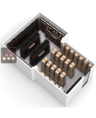 Aménagement de cave en métal pour 12800 bouteilles - Fabrication spécifique - Essentiel System Ma Cave à Vin