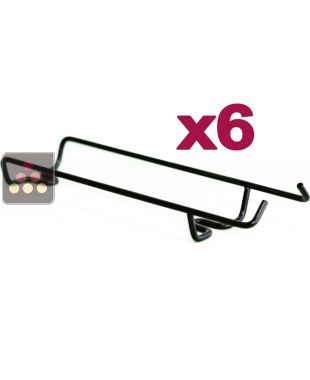 Lot de 6 Supports bouteilles en fil acier noir mat, à poser VISIORACK