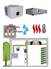 Climatiseur de cave 2900W - Évaporateur gainable - Condensation à eau - Froid, humidification et chauffage FRIAX