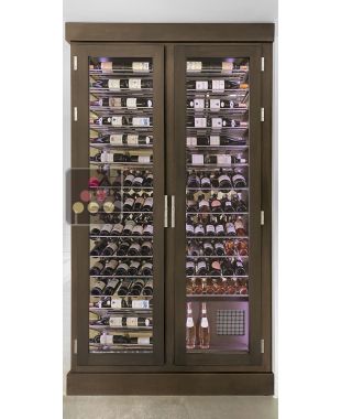 Cave à vin sur-mesure 2 températures de service - face avant et arrière vitrées - Structure acier Ma Cave à Vin