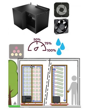 Climatiseur monobloc 2 températures pour armoire à vin de 680W - Evacuation Down - Froid et humidification FRIAX