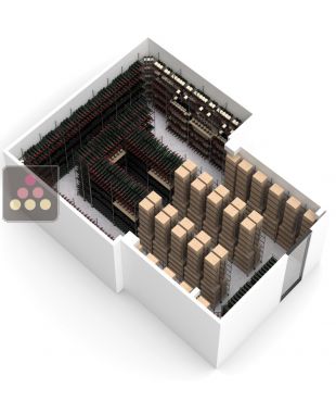 Aménagement de cave en métal pour 13790 bouteilles - Fabrication spécifique - Essentiel System - H=245cm Ma Cave à Vin