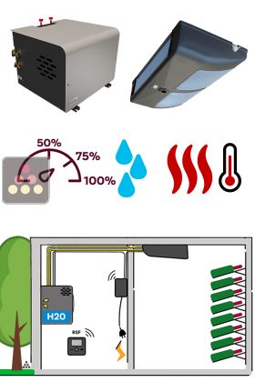 Climatiseur de cave naturelle de 2370 Watts - Évaporateur plafonnier - Condensation à eau - Froid, humidification et chauffage