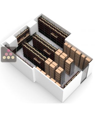 Aménagement de cave en métal pour 11170 bouteilles - Fabrication spécifique - Essentiel System - H=220cm Ma Cave à Vin