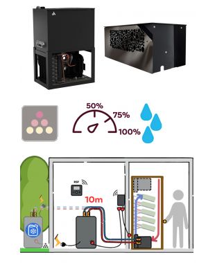 Climatiseur pour armoire à vin - 1050 watts - Technologie boucle à eau glacée - Liaison 10m - Froid et Humidification FRIAX