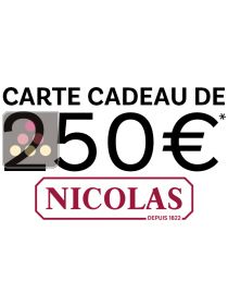 Carte Cadeau NICOLAS 250€ du 18/08/2023 au 15/10/2023 suivant conditions La SOMMELIERE