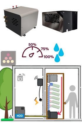Climatiseur de cave 1130W - Evaporateur pour armoire - Condensateur à eau Froid et Humidification