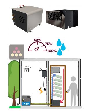 Climatiseur de cave 1130W - Evaporateur pour armoire - Condensateur à eau Froid et Humidification FRIAX