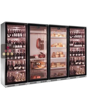 Combiné de 4 vitrines réfrigérées pour vins, charcuteries et fromages BRERA