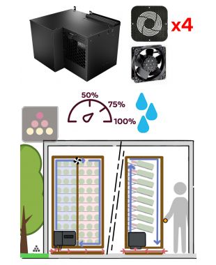 Climatiseur monobloc 2 températures pour armoire à vin de 800W - Evacuation Down - Froid et humidification FRIAX