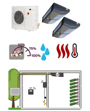 Climatiseur de cave naturelle de 5660 Watts à 2 températures - Double Évaporateur plafonnier - Froid, humidification et chauffage FRIAX