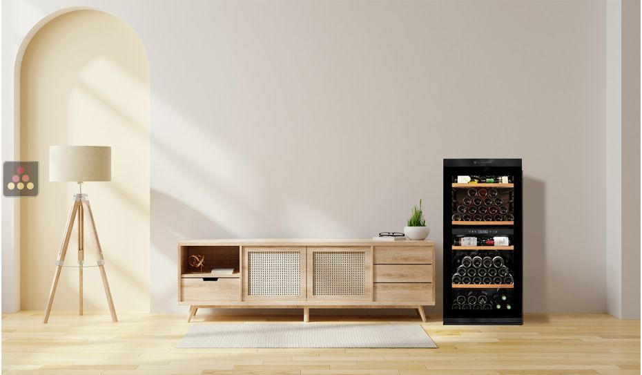Cave à vin 2 températures de service et de conservation connectée