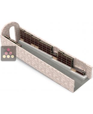 Aménagement de cave structure acier et baguettes bois pour 1346 bouteilles - Fabrication spécifique - Essentiel System ARCHITECTURE INTERIEURE DU VIN