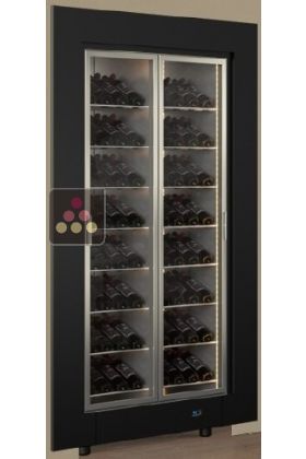Vitrine à vin encastrable multi-températures - Bouteilles inclinées - Cadre droit