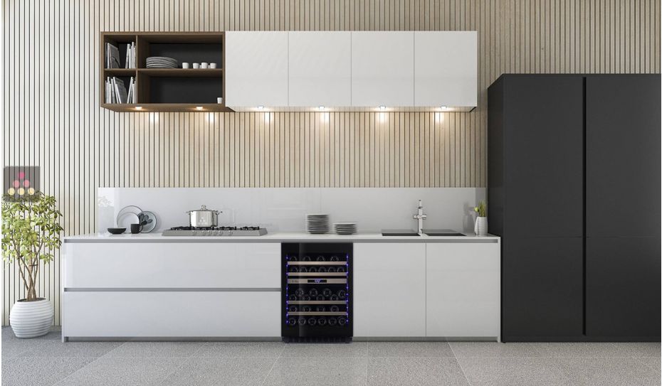 Cave à vin 2 températures de conservation et/ou de service encastrable sous plan 