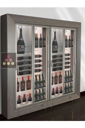 Combiné modulaire de 2 vitrines à vin multi-usages - Pose libre - Équipement mixte - P36cm