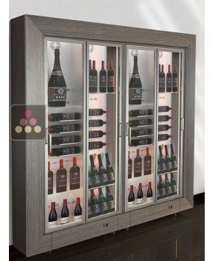Combiné modulaire de 2 vitrines à vin multi-usages - Pose libre - Équipement mixte - P36cm CALICE DESIGN