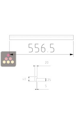 Fronton bois en vieux chêne Lg 556.5 mm