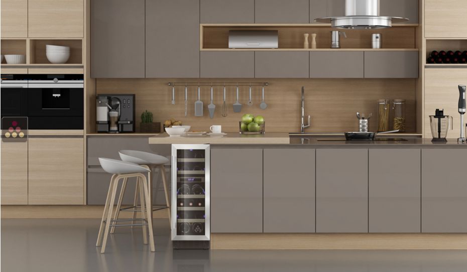 Cave à vin multi-usages 2 températures de service encastrable sous-plan - Porte de 72cm