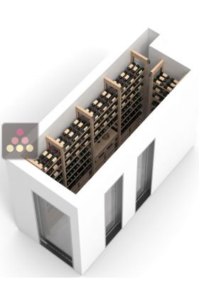 Aménagement de cave Bois et métal pour 337 bouteilles - 16 caisses bois  - Fabrication spécifique - Wood System