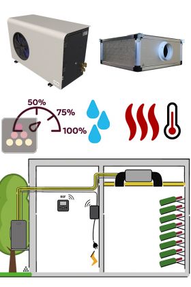 Climatiseur de cave - Évaporateur et groupe gainables - 2370W - Froid, Chauffage et Humidification