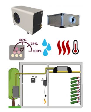 Climatiseur de cave - Évaporateur et groupe gainables - 2370W - Froid, Chauffage et Humidification FRIAX