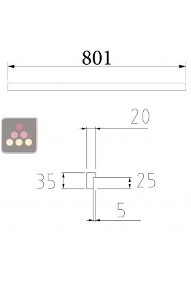 Fronton bois en vieux chêne Lg 801 mm
