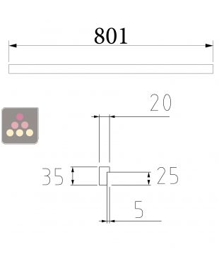 Fronton bois en vieux chêne Lg 801 mm Ma Cave à Vin
