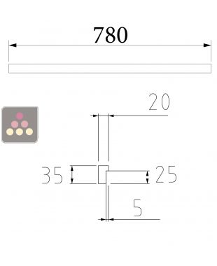 Fronton bois en vieux chêne Lg 780mm Ma Cave à Vin